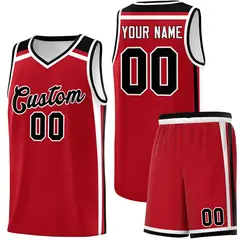 Red White Black Color Charge Series Team Basketball Jersey