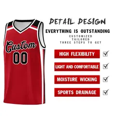 Red White Black Color Charge Series Team Basketball Jersey 2