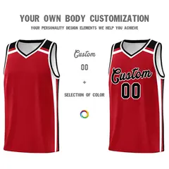 Red White Black Color Charge Series Team Basketball Jersey 3