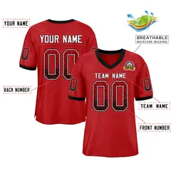 Red White-Black Drift Fashion Mesh Authentic Football Jersey 2