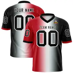 Red White-Black Gradient Fashion Authentic Football Jersey 1