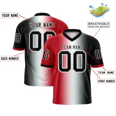 Red White-Black Gradient Fashion Authentic Football Jersey 2