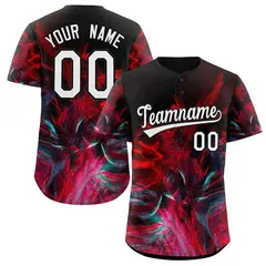Red White-Black Graffiti Authentic Baseball Jersey