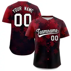 Red White Black Puzzle Elements Baseball Jersey