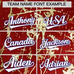Red White Black Shiny Gold Cracked Foil Hip Hop Baseball Jersey 4