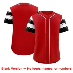 Red White Black Sleeve Flag Lace Baseball Jersey 7