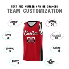 Red White Black Two Tone Font Basketball Jersey 3