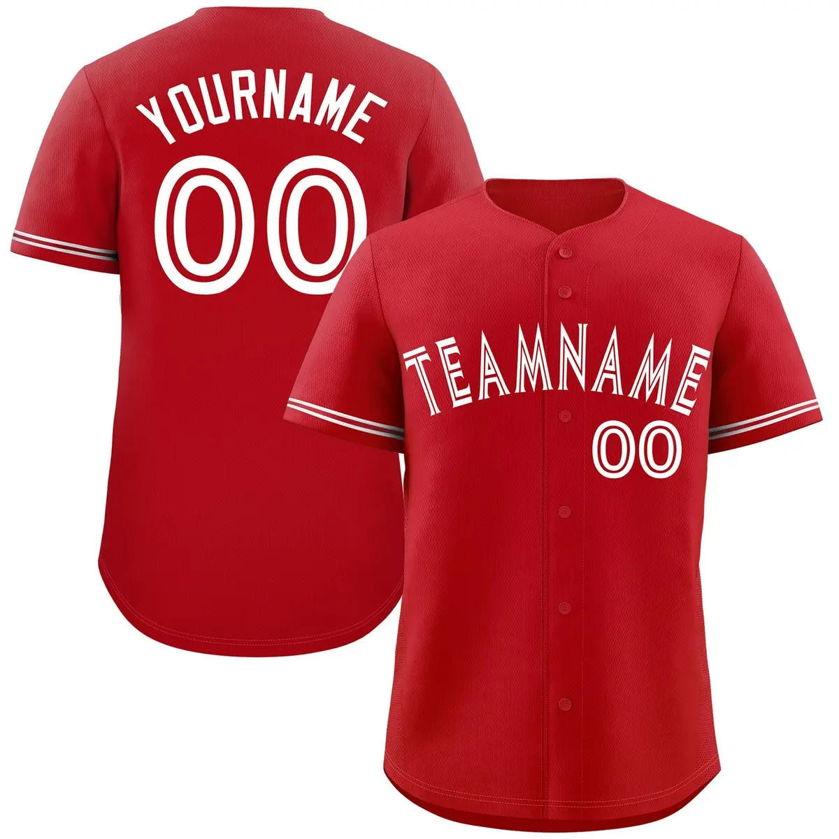 Red White Bull Classic Authentic Baseball Jersey