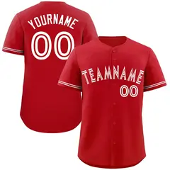 Red White Bull Classic Authentic Baseball Jersey 1