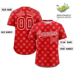 Red White Christmas Graffiti Striped Baseball Jersey 2
