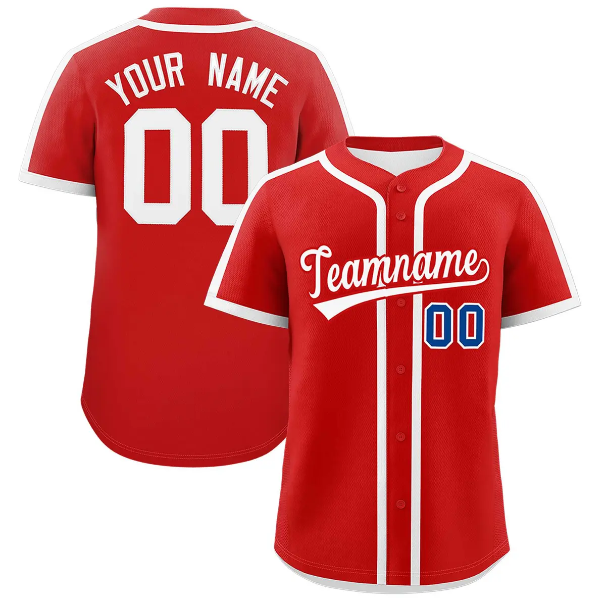 Red White Classic Authentic Baseball Jersey