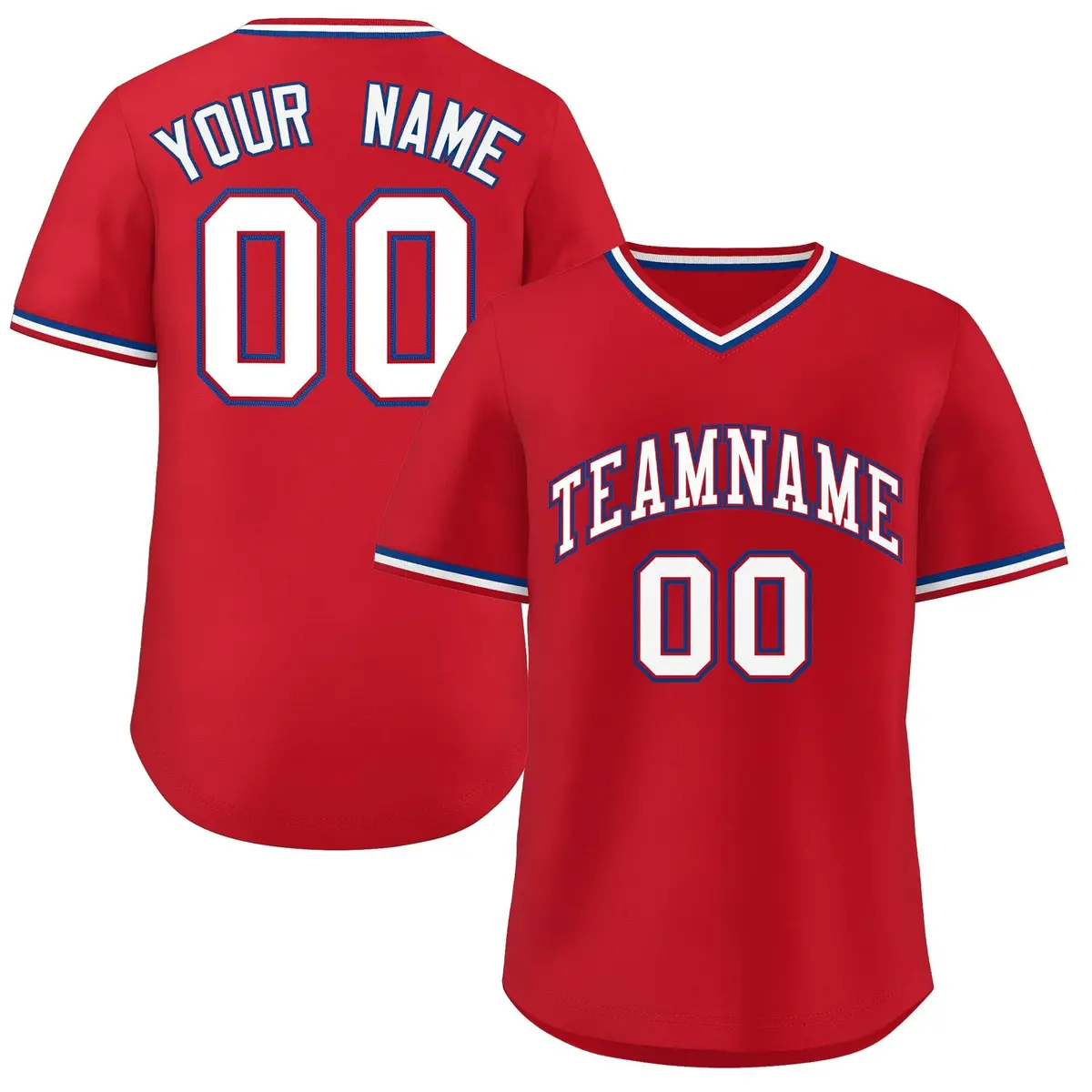 Red White Classic Authentic Pullover Baseball Jersey