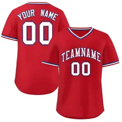 Red White Classic Authentic Pullover Baseball Jersey 1