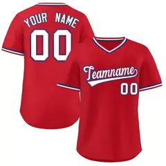 Red White Classic Authentic Pullover Baseball Jersey 1