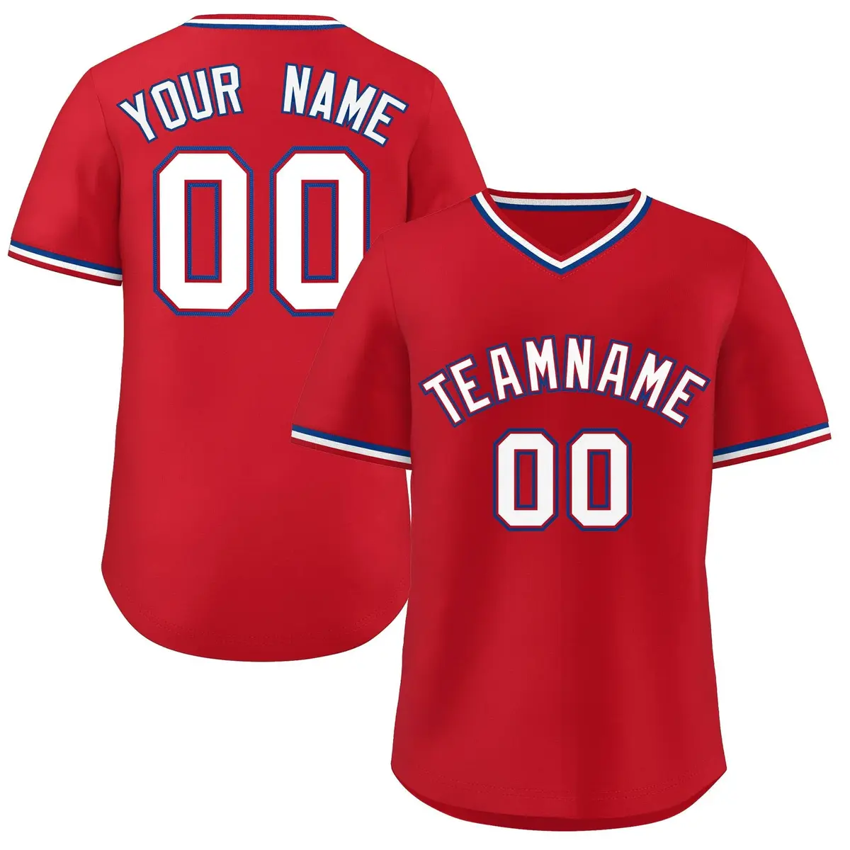 Red White Classic Authentic Pullover Baseball Jersey