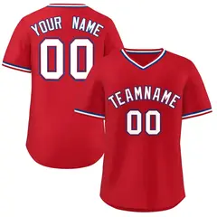 Red White Classic Authentic Pullover Baseball Jersey 1