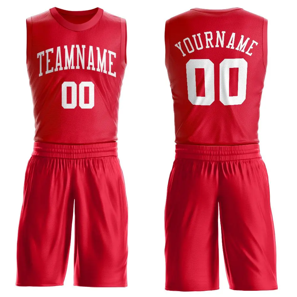 Red White Classic Basketball Jersey Set