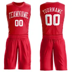 Red White Classic Basketball Jersey Set 1