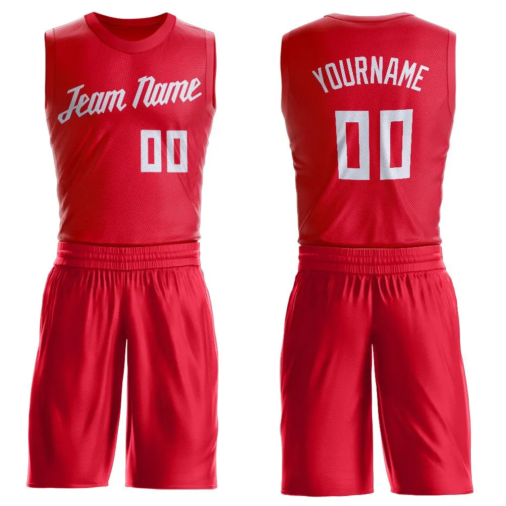 Red White Classic Basketball Jersey Set
