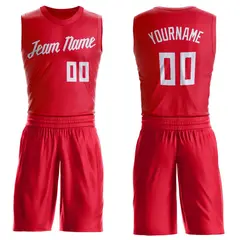 Red White Classic Basketball Jersey Set 1