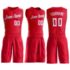 Red White Classic Basketball Jersey Set 2