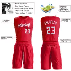 Red White Classic Basketball Jersey Set 3