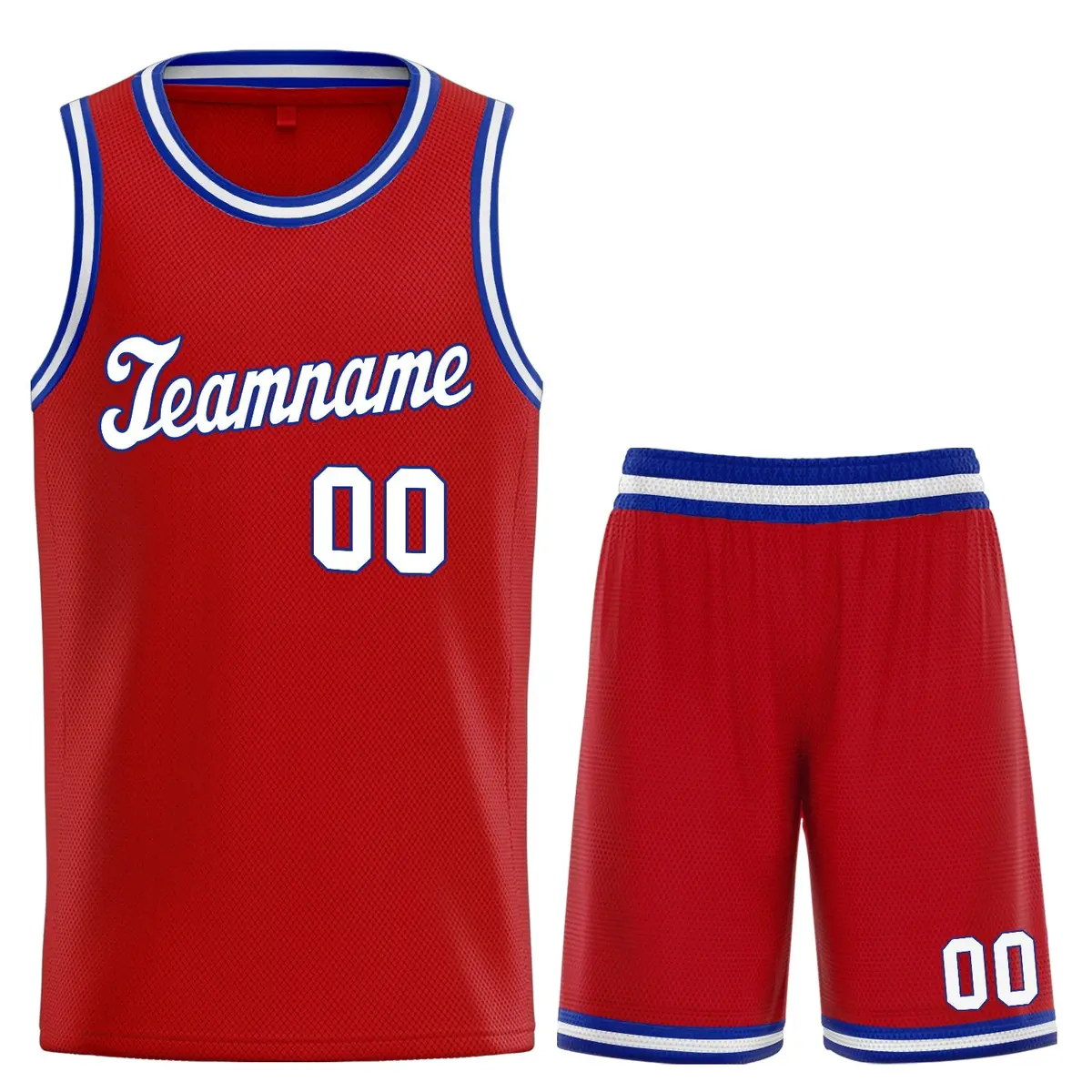 Red White Classic Basketball Jersey Set