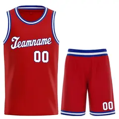 Red White Classic Basketball Jersey Set 1