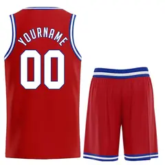 Red White Classic Basketball Jersey Set 2