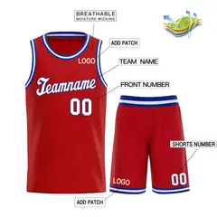 Red White Classic Basketball Jersey Set 3