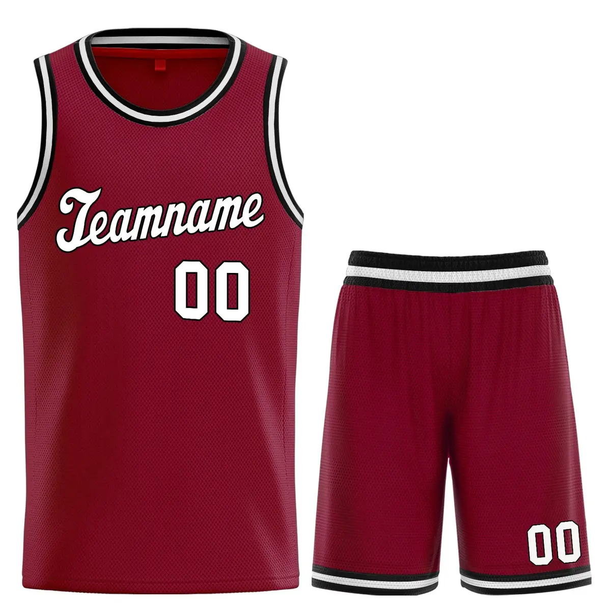 Red White Classic Basketball Jersey Set