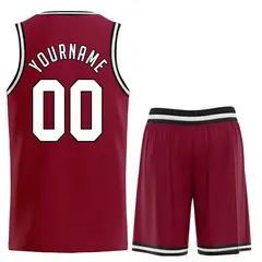 Red White Classic Basketball Jersey Set 2