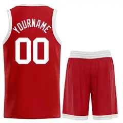 Red White Classic Curved Sets Basketball Jersey 2
