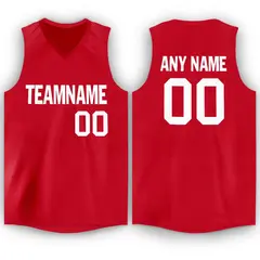 Red White Classic Men/Boy Athletic Basketball Jersey 1