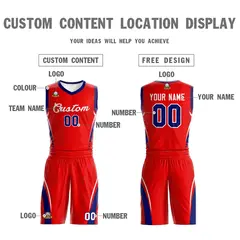 Red White Classic Mesh Basketball Jersey Sets 3
