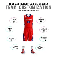 Red White Classic Mesh Basketball Jersey Sets 4