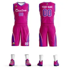 Red White Classic Mesh Basketball Jersey Sets
