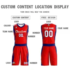 Red White Classic Mesh Basketball Jersey Sets 3