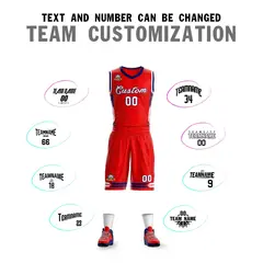 Red White Classic Mesh Basketball Jersey Sets 4