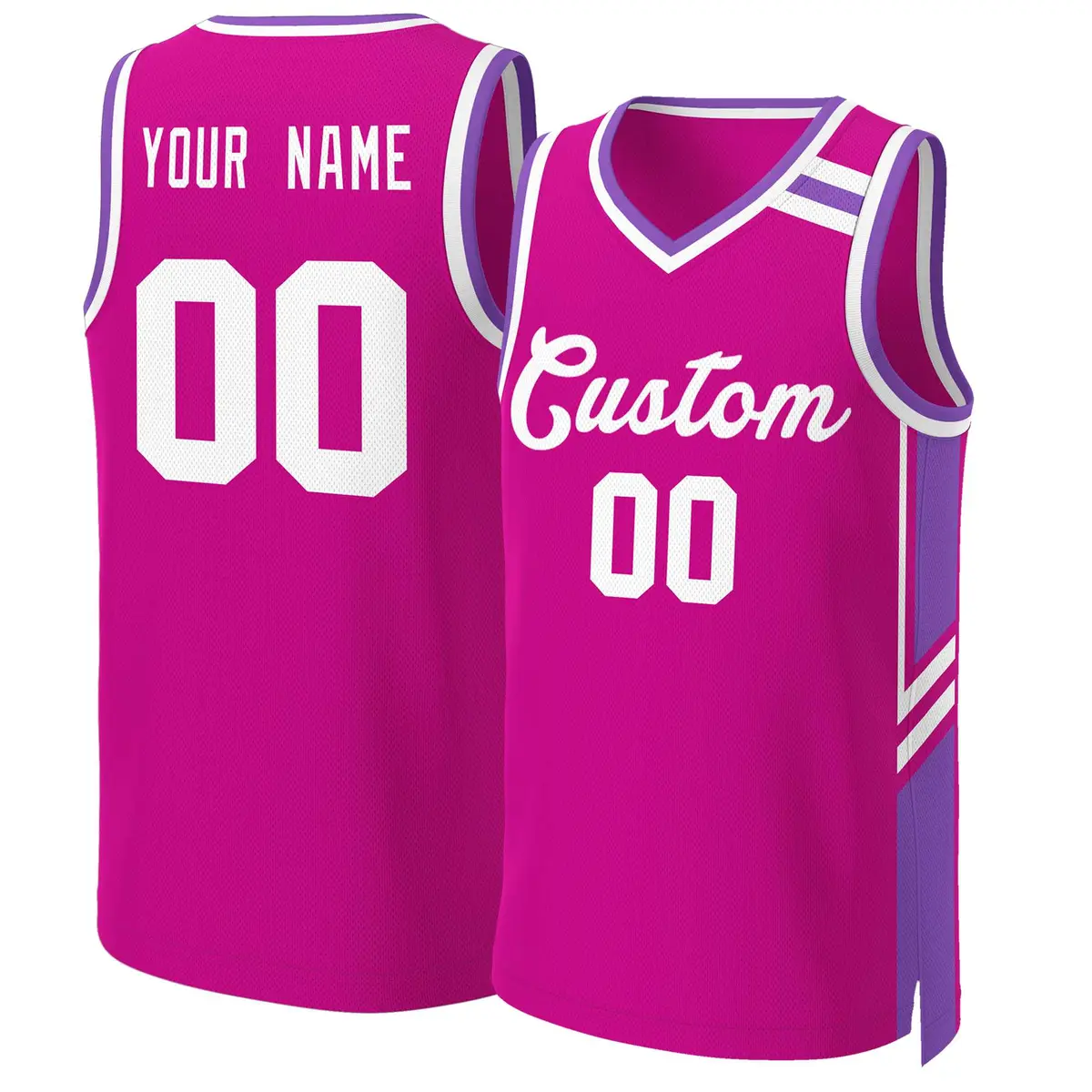 Red White Classic Mesh Basketball Jersey
