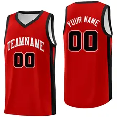 Red White Classic Mesh Sport Basketball Jersey