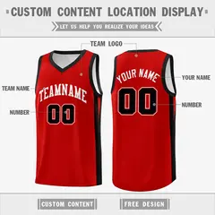 Red White Classic Mesh Sport Basketball Jersey 2