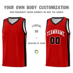 Red White Classic Mesh Sport Basketball Jersey 3