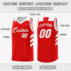 Red White Classic Mesh Sport Basketball Jersey 2
