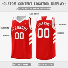 Red White Classic Mesh Sport Basketball Jersey 2