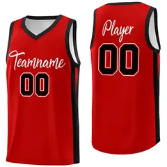 Red White Classic Mesh Sport Basketball Jersey