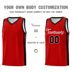 Red White Classic Mesh Sport Basketball Jersey 3