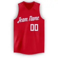 Red White Classic Sport Game Basketball Jersey 5