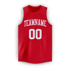 Red White Classic Sport Game Basketball Jersey 5