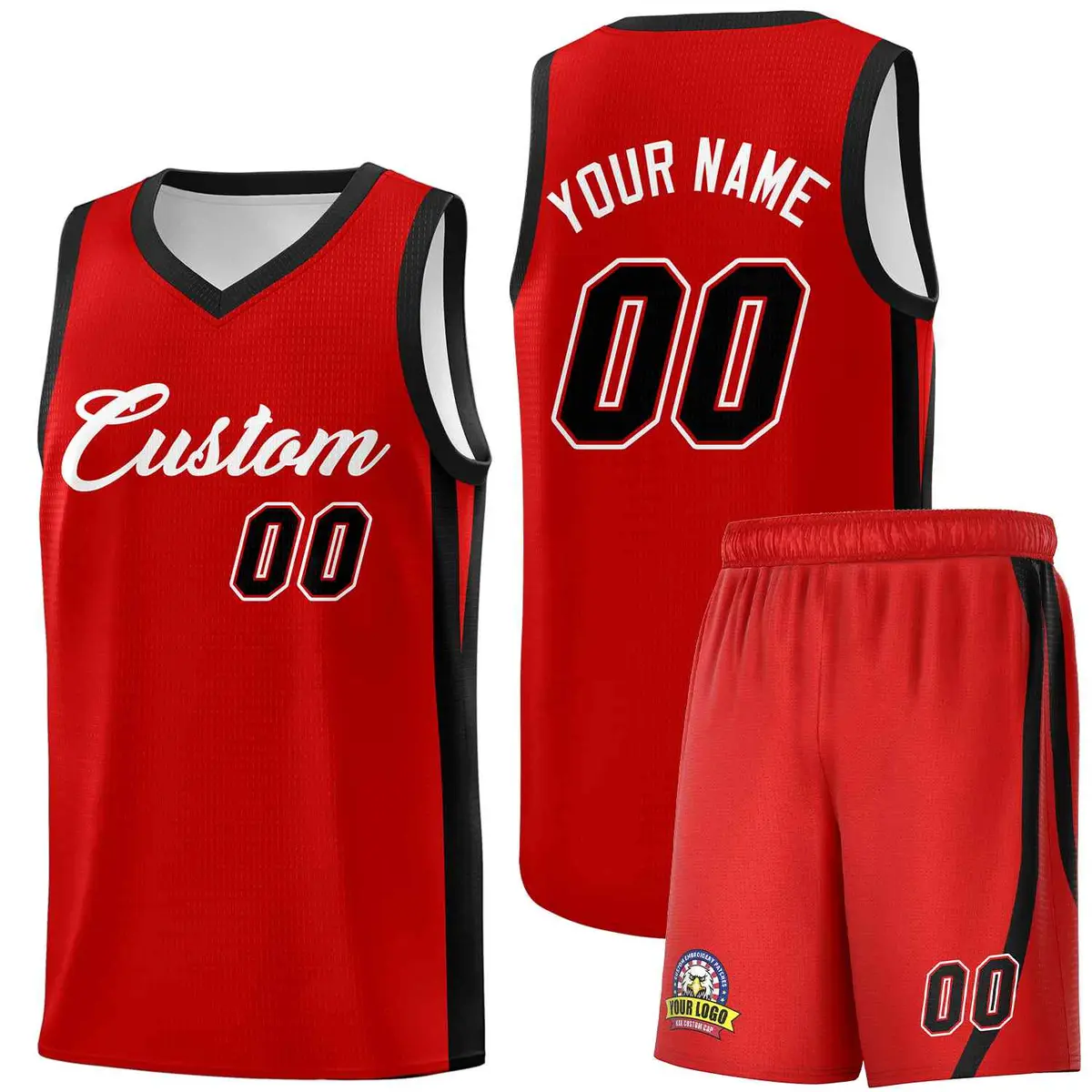 Red White Classic Sports Uniform Basketball Jersey